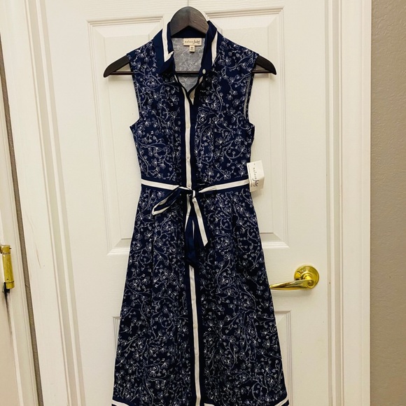 Maison Jules Printed Striped Trim Shirtdress NWT - Picture 3 of 3